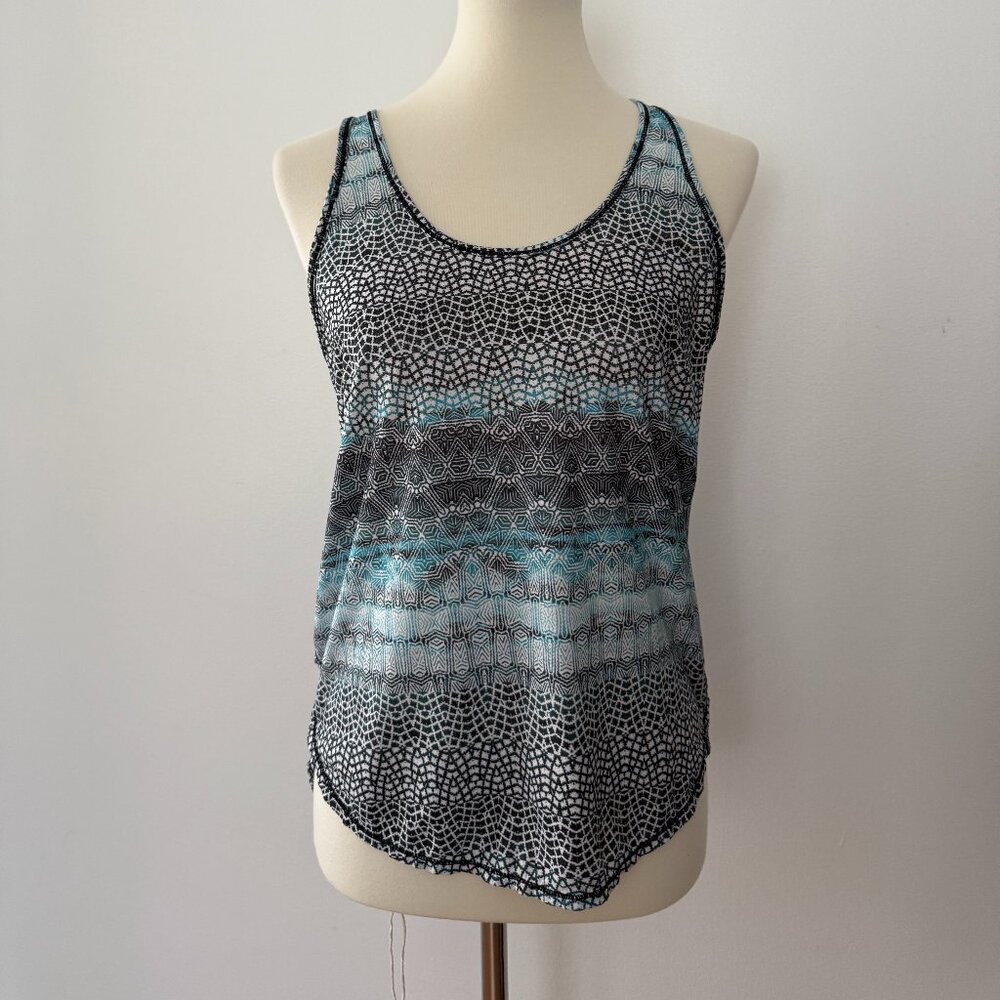 Prana Womens Active Racerback Tank Top Yoga Geometric Print S Small
